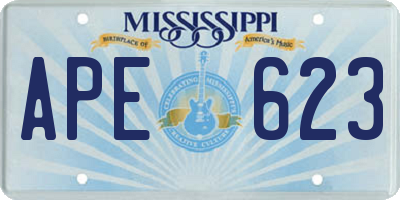 MS license plate APE623