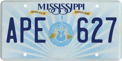 MS license plate APE627