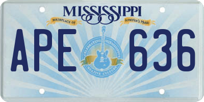 MS license plate APE636