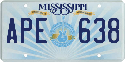 MS license plate APE638