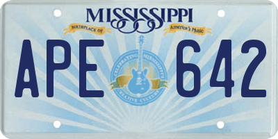 MS license plate APE642