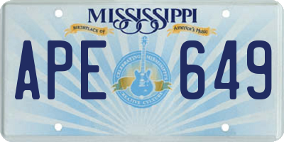 MS license plate APE649