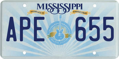 MS license plate APE655