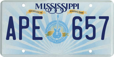 MS license plate APE657