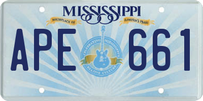 MS license plate APE661