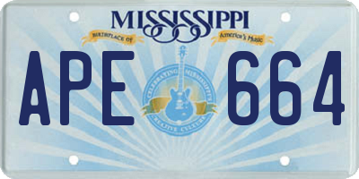 MS license plate APE664