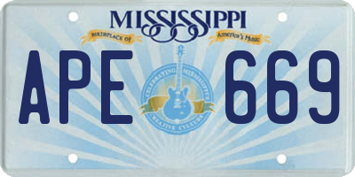 MS license plate APE669