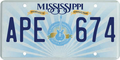 MS license plate APE674
