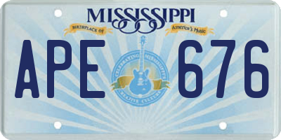 MS license plate APE676