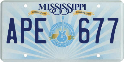 MS license plate APE677