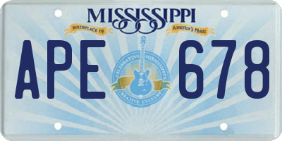 MS license plate APE678