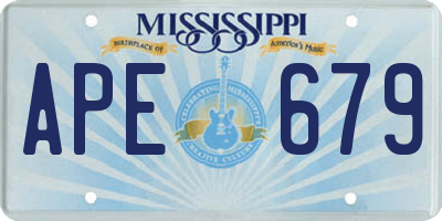 MS license plate APE679