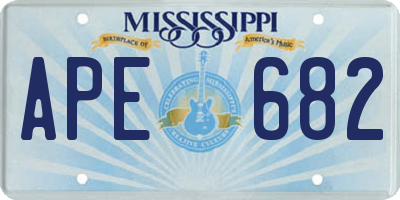 MS license plate APE682