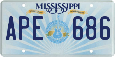 MS license plate APE686
