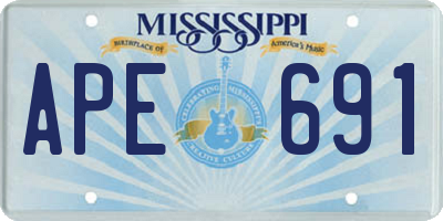 MS license plate APE691