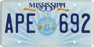 MS license plate APE692