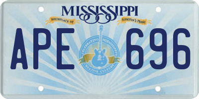 MS license plate APE696