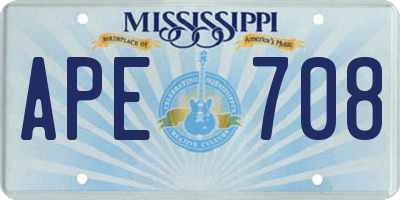 MS license plate APE708