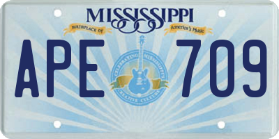 MS license plate APE709