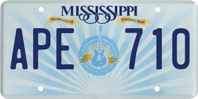 MS license plate APE710