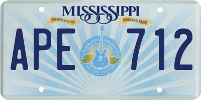 MS license plate APE712