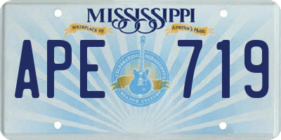 MS license plate APE719