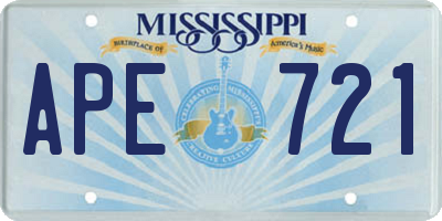 MS license plate APE721
