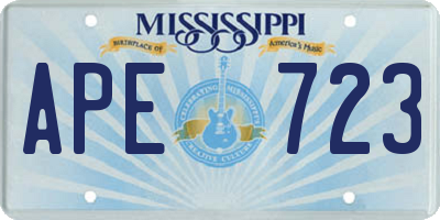 MS license plate APE723