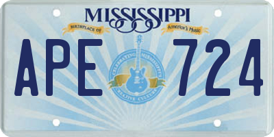 MS license plate APE724