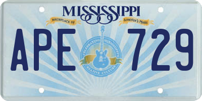 MS license plate APE729