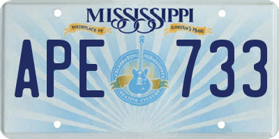 MS license plate APE733