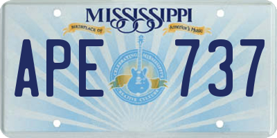 MS license plate APE737