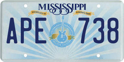MS license plate APE738