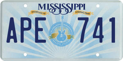 MS license plate APE741