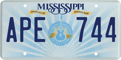 MS license plate APE744
