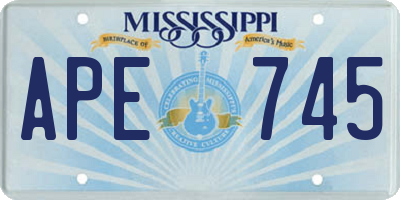 MS license plate APE745