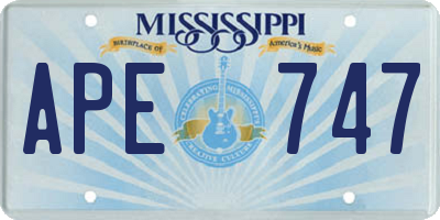 MS license plate APE747