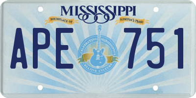 MS license plate APE751