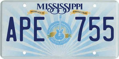 MS license plate APE755