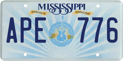 MS license plate APE776