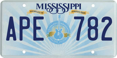 MS license plate APE782