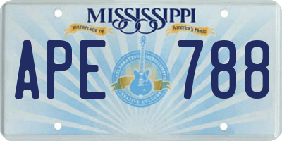 MS license plate APE788