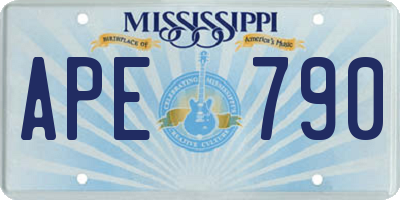 MS license plate APE790