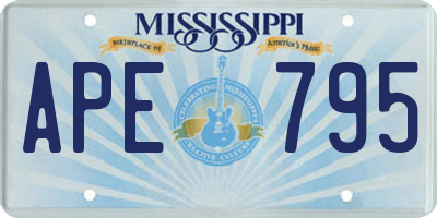 MS license plate APE795