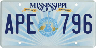 MS license plate APE796