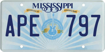 MS license plate APE797