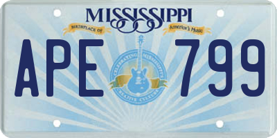 MS license plate APE799