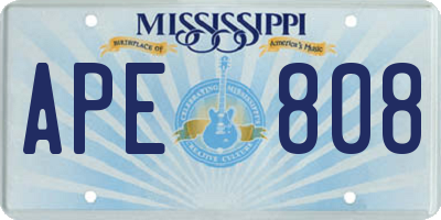 MS license plate APE808