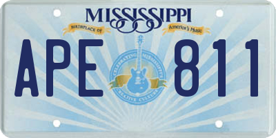 MS license plate APE811
