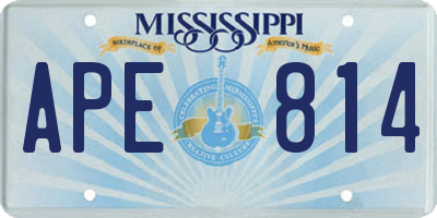 MS license plate APE814